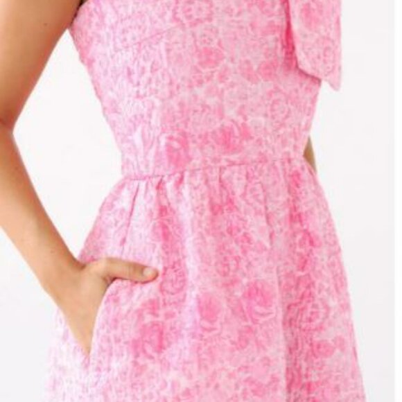 Abbey Glass Carolina Asymmetrical Neck Sleeveless Bow One Shoulder A-Line Gown - Picture 2 of 5